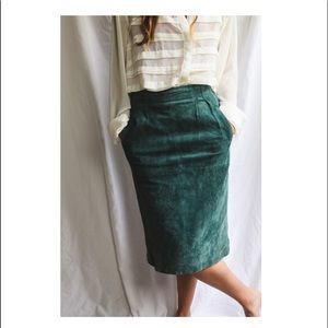 Vintage Suede Midi Skirt